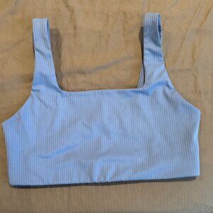 Girlfriend Collective, Blue Ribbed Tommy Bra M